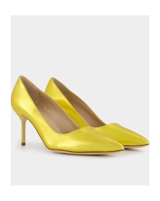 Manolo Blahnik Yellow Tora Slip-On Pumps