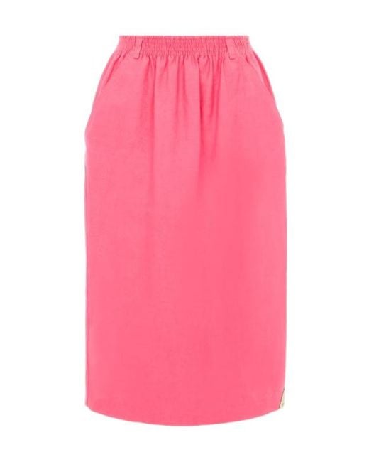 Chloé Pink Elastic-Waistband Pocket Skirt