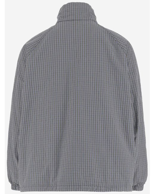 Balenciaga Gray Checked Zip-Up Jacket for men
