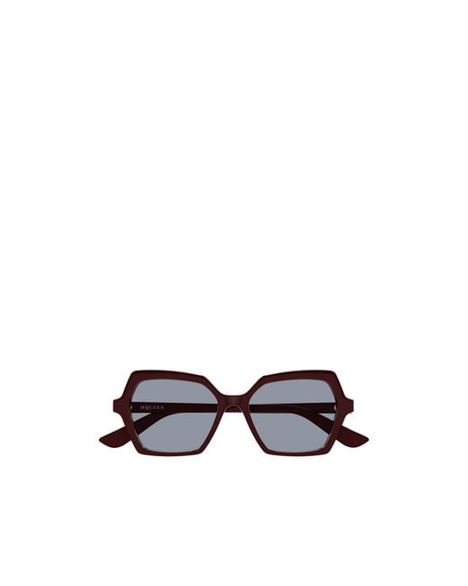 McQueen White Eyewear Geometric Frame Sunglasses