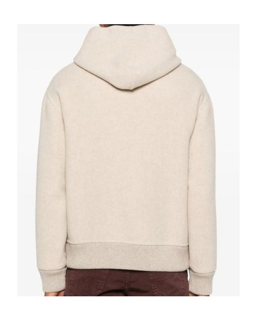 Fedeli Natural Hooded Zip-Front Jacket for men