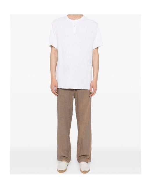 James Perse White Slub Henley T-Shirt for men