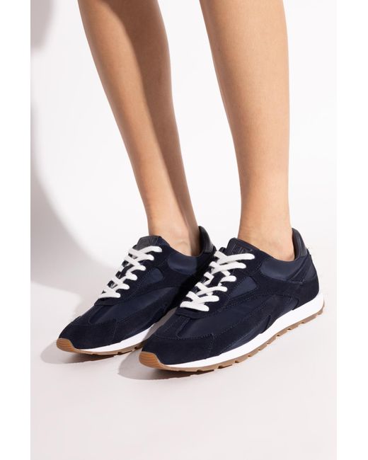 Anine Bing Blue Lace-Up Panelled Suede Sneakers