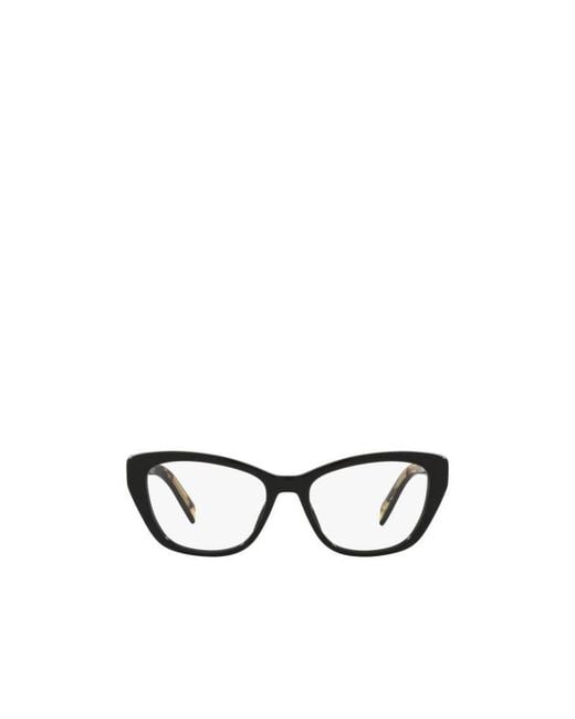 Prada White Cat Glasses Frame Flat Lens