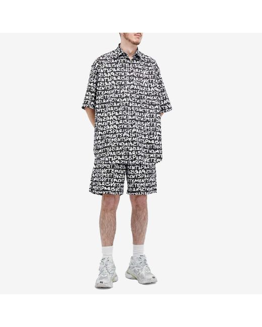 Vetements Black A Short Sleeved Shirt for men