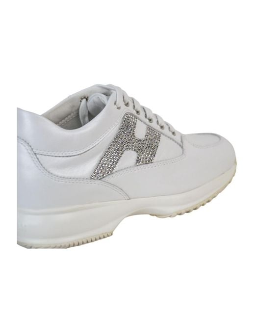 Hogan White Round Toe Sneakers