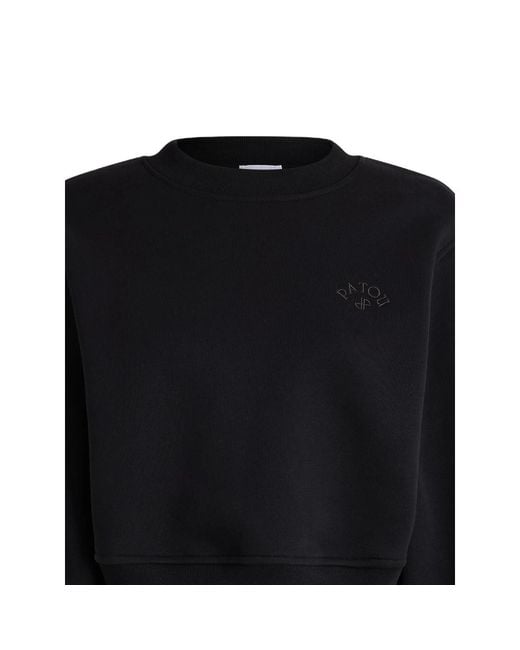 Patou Black Cropped Tie-Sleeve Sweatshirt