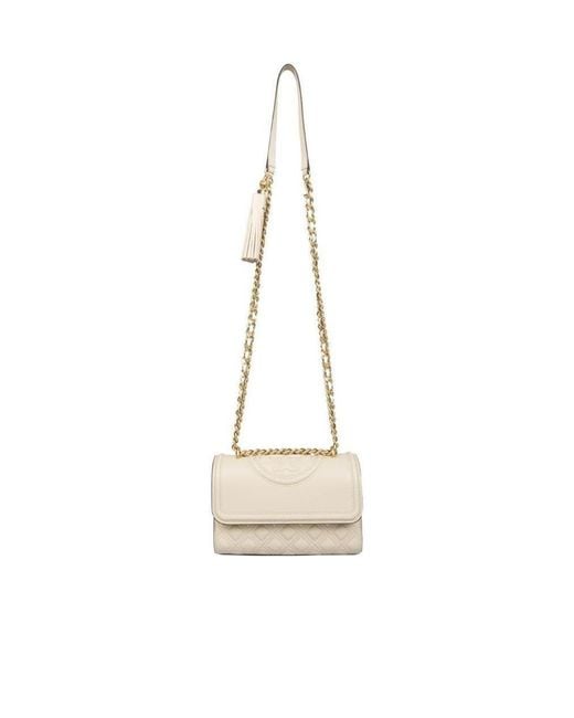Tory Burch White Fleming Convertible Small Shoulder Bag