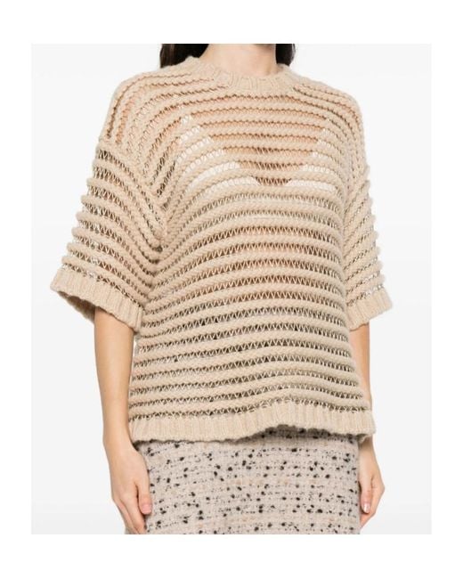 Fabiana Filippi Natural Crew-Neck Wool Sweater