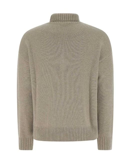 AMI Gray High-Neck Ami De Coeur Jumper for men