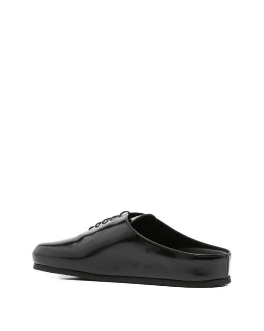 Jacquemus Black Lace-Up Flat Mules
