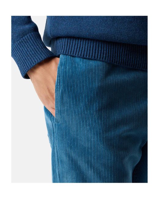 Stone Island Blue Corduroy Pocket Trousers for men