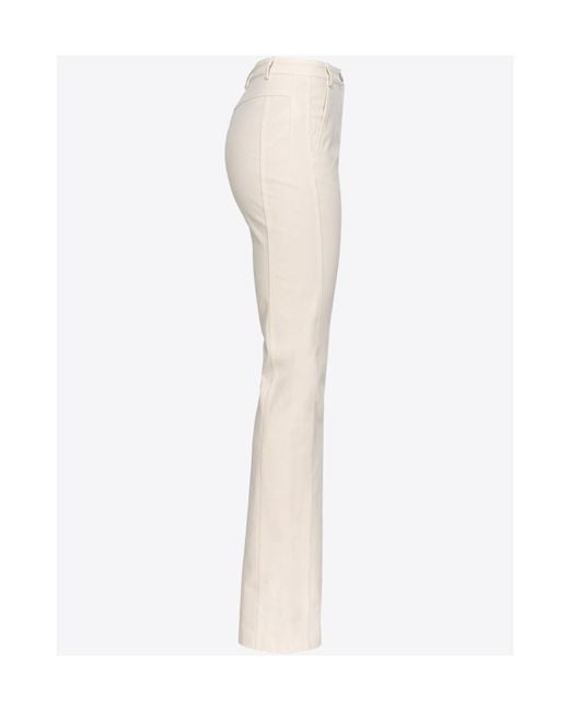Pinko White High-Waist Flared Trousers