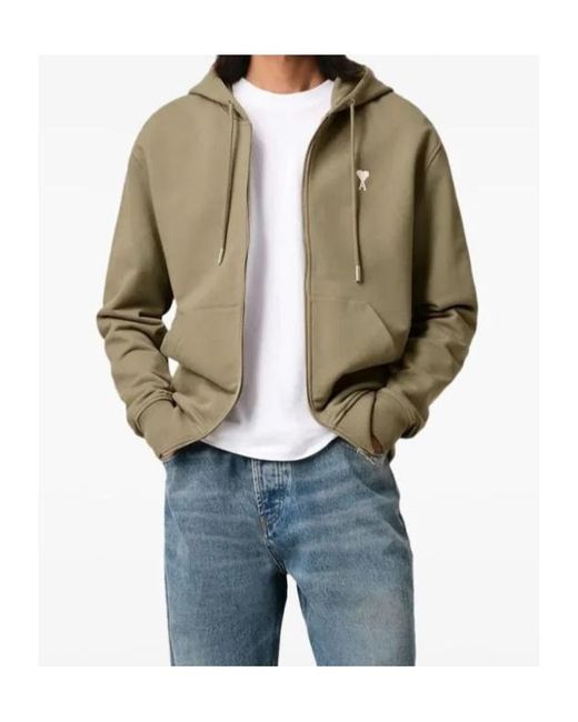 AMI Green Zipper Hoodie for men