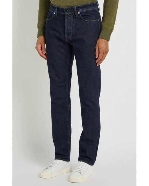 Stone Island Blue Logo-Appliquéd Slim-Leg Jeans for men
