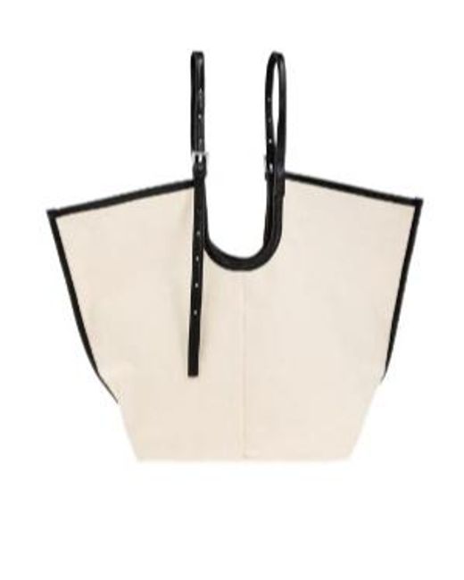AllSaints Natural Ara Contrast-Trim Tote Bag