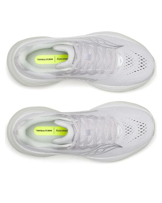 Saucony White Ride 19 Logo-Detail Sneakers