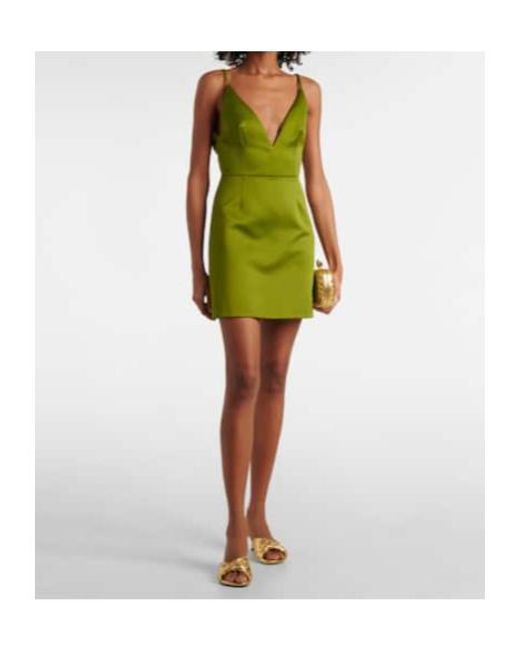 Emilia Wickstead Green Vero Satin Minidress
