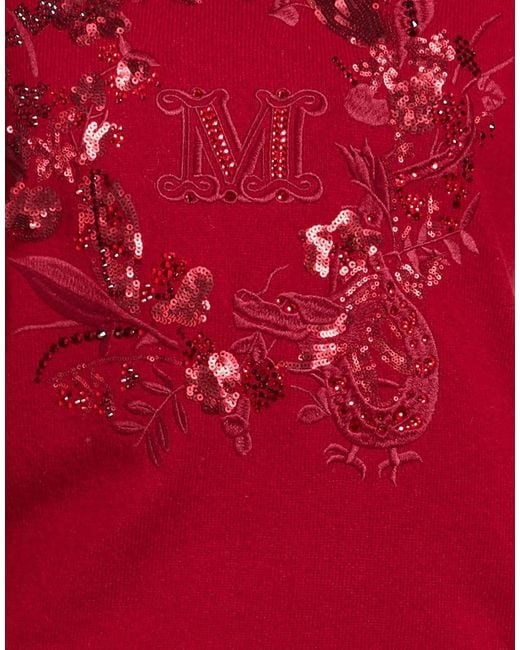 Max Mara Red Simple Knitted Top