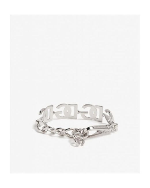 Dolce & Gabbana White Logo Chain Bracelet