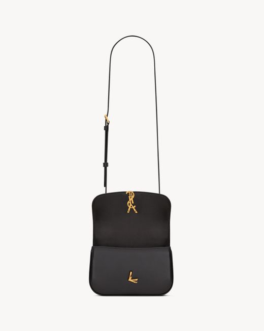 Saint Laurent White Cassandre Calf Leather Shoulder Bag