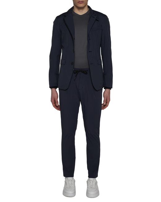 Herno Blue High-Neck Single-Breasted Jacket for men