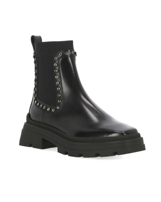 Jimmy Choo Black Veronique Crystal-Embellished Leather Boots