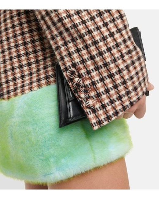 Area Green Cropped Faux Fur-Trimmed Jacket