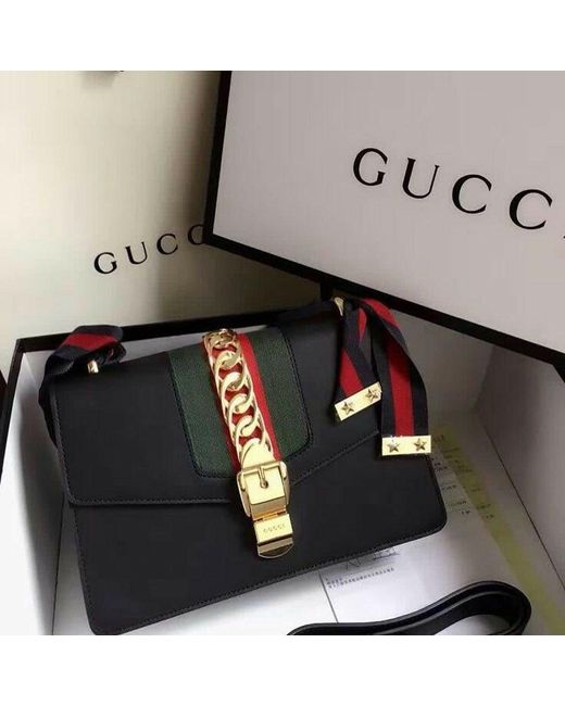 Gucci Black Sylvie Small Shoulder Backpack