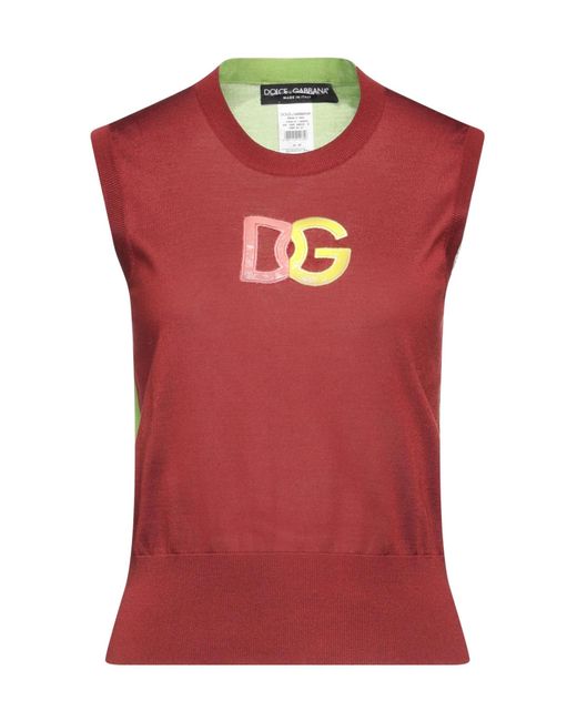 Dolce & Gabbana Red Knitted Jumper