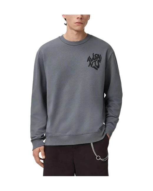 AllSaints Gray Orlando Graphic Sweatshirt for men
