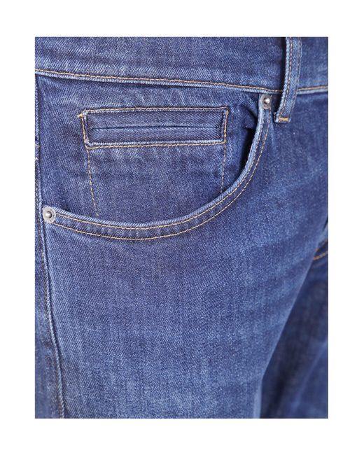 Dondup Blue Cuffed Denim Jeans for men