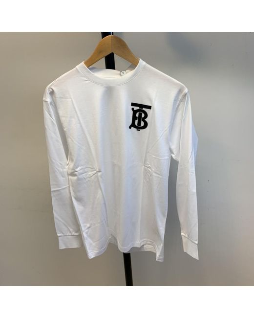 Burberry White Monogram-Motif Long-Sleeve T-Shirt for men