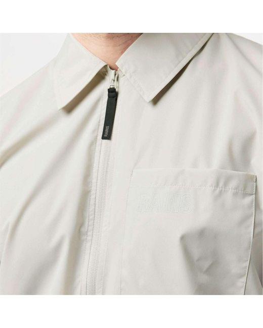 Rains White Mito Overshirt for men