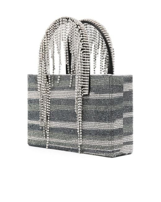 Kara Gray Embellished Fringed Top Handle Bag