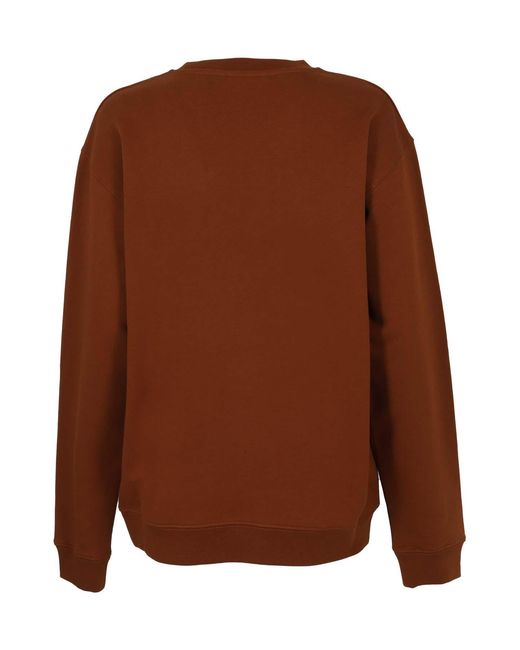 Dondup Brown Logo-Print Cotton Sweatshirt for men