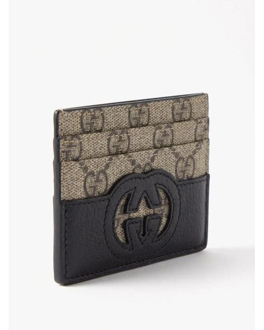 Gucci Black Logo-Print Card Holder for men