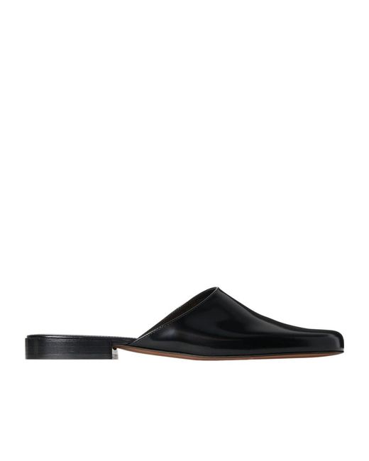 The Row Black Penelope Leather Mules