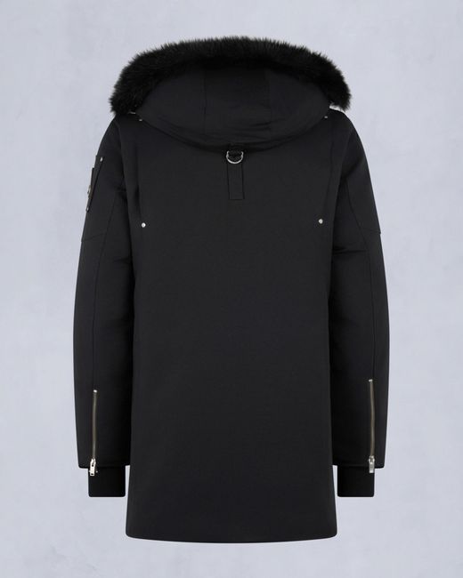 Moose Knuckles Black Hooded Zip-Up Parka for men