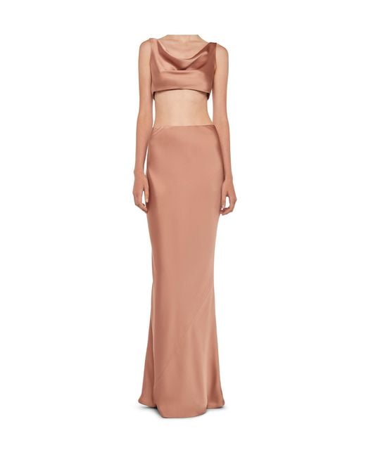 Norma Kamali Pink Bias Maxi Skirt