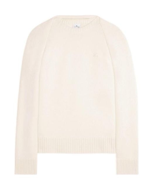 Courreges White Layered Logo-Embroidered Sweater for men
