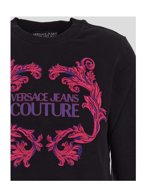 Versace Jeans Blue Barocco Logo-Print Cotton Sweatshirt