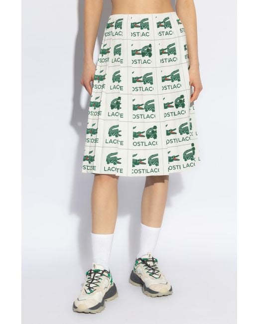 Lacoste Green Embroidered Pleated Skirt