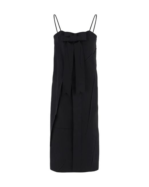 ALAINPAUL Black Acetate-Blend Dress With Bow