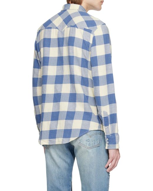 RRL Blue Gingham-Print Shirt for men