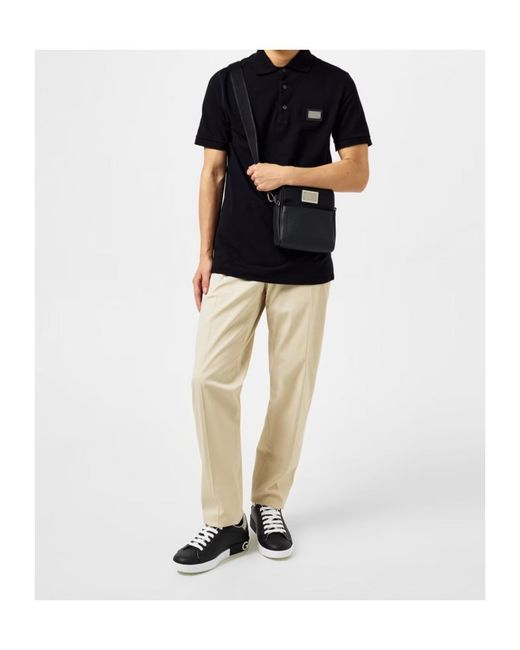 Dolce & Gabbana Black Dg Plate Polo Sn00 for men