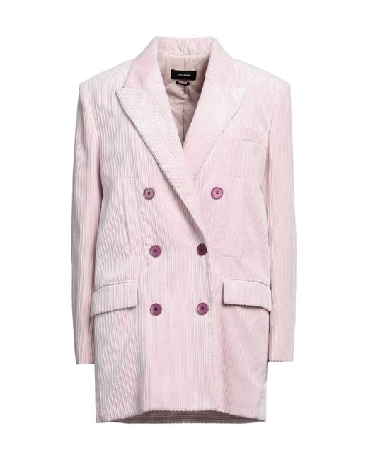 Isabel Marant Pink Simple Corduroy Double Breasted Coat