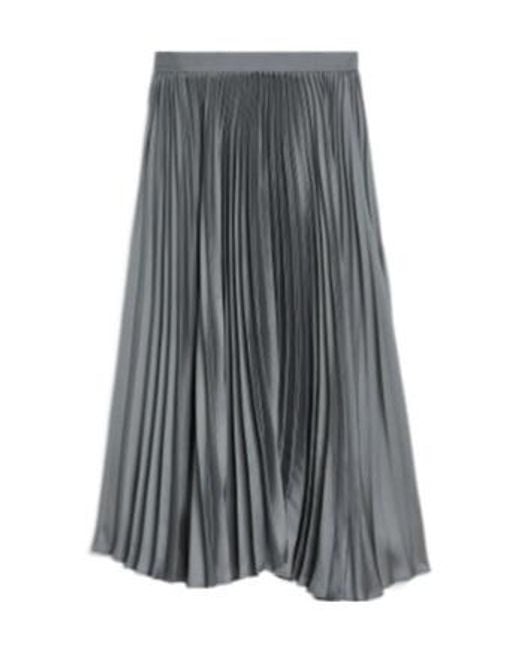Jil Sander Gray Pleat Detailed Midi Skirt