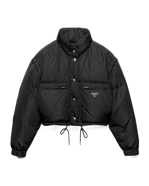 Prada Black Triangle-Logo Button-Up Jacket