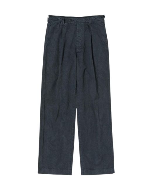 Auralee Blue Pleated Trousers for men